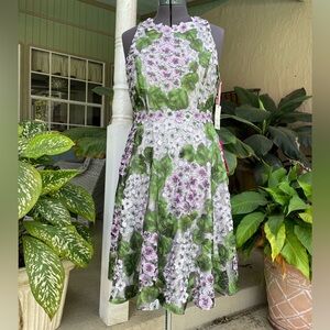 Alex Marie Floral Green and Purple Dress